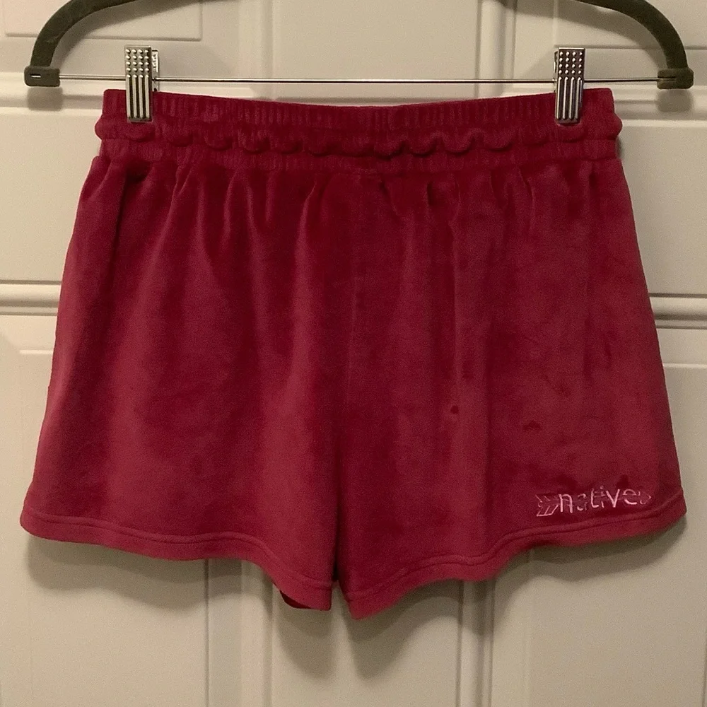 Native Language| Velour Drawstring Women’s Shorts Shorties- Raspberry Pink